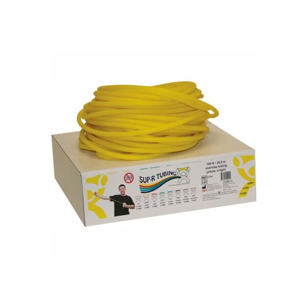 Fabrication Enterprises Sup-R Tubing Latex Free Exercise Tubing, Yellow, 100' Roll/Box 1447001 - main